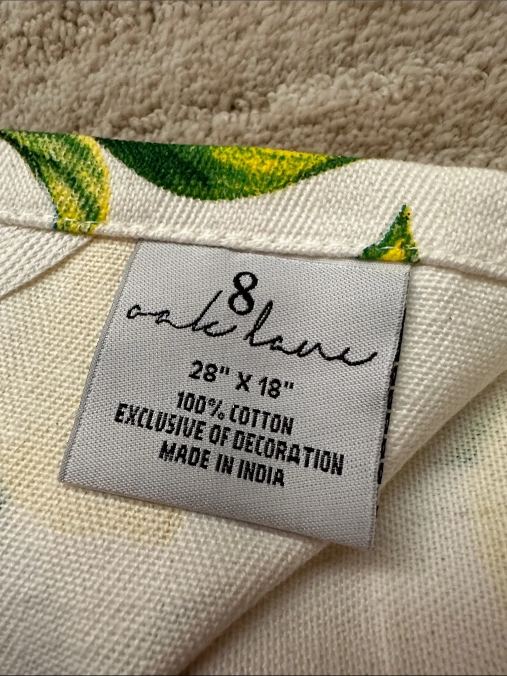 NWOT Set of 2 Kitchen Towels by 8 Oak Lane “Live Your Zest Life” Lemons 28”x18”